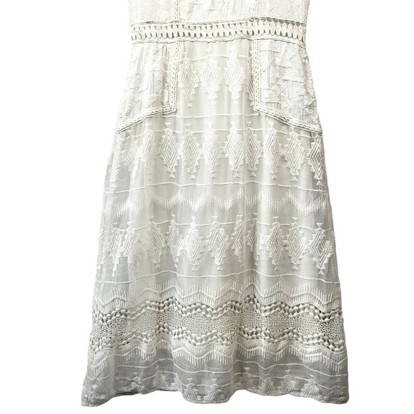 ANTHROPOLOGIE Lace Embroidered Boho Wedding dress - Picture 7 of 13